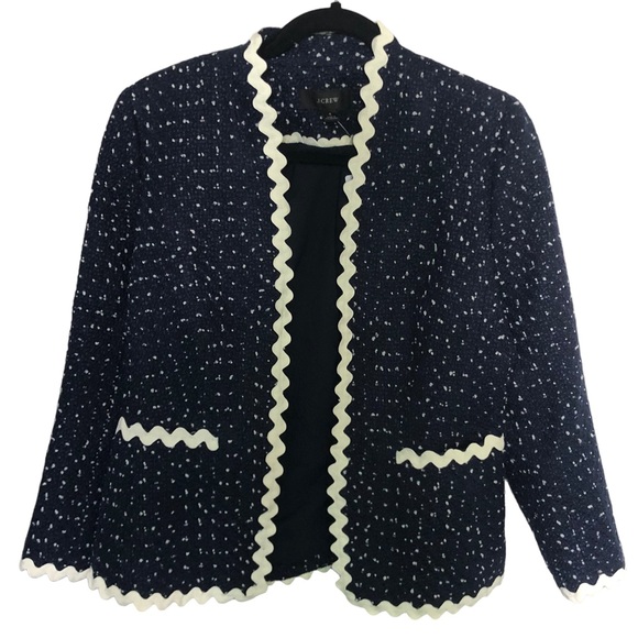 NWT J. Crew Going-out blazer in navy spotted tweed - Picture 2 of 7